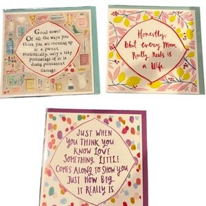 Mom Parenting Love New Curly‎ Girl Design Leigh Standley Greeting Cards Set of 3